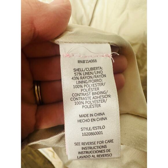 LOVE, WHIT Off White V-Neck Black Lined Front Button Suiting Dress size 2 - Picture 7 of 10